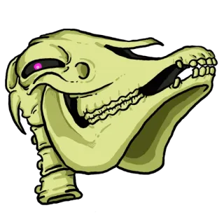 😏 cráneo, cráneo animal, monstruo, dibujos animados, criatura, no muerto, fantasía telegram sticker