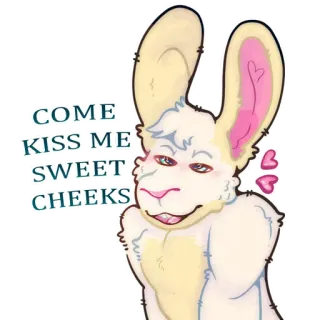 😚 COME KISS ME SWEET CHEEKS telegram sticker