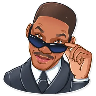 😊 Will Smith Men in Black Will Smith, Men in Black, film, acteur, lunettes de soleil, agent telegram sticker