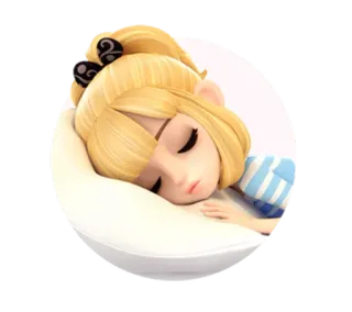 💤 сон, спящий, милый, мультфильм, девочка, подушка telegram sticker