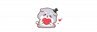 🫖 carino, animale, cane, amore, kawaii, adesivo, cartone animato telegram sticker
