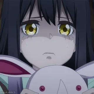 👻 anime, menina, chorando, triste, coelho telegram sticker