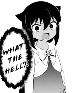 😤 WHAT THE HELL?! anime, exclamation, shocked, manga, speech bubble, cat ears whatsapp sticker