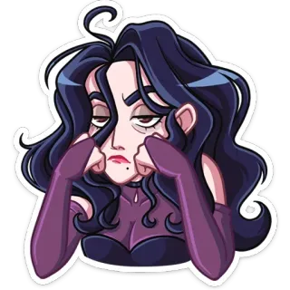 ☹️ wanita, gothic, emo, sedih, depresi, kelelahan telegram sticker