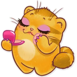 💋 gato, maquiagem, beleza, cosméticos, animal, fofo, adesivo telegram sticker