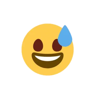 😀 Emoji, Cara sonriente con sudor frío, Sudor, Feliz, Expresión, Emoción telegram sticker