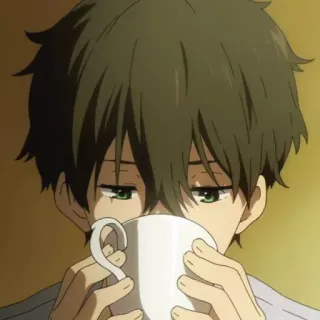 ➖ Anime, Menino, Café, Chá, Bebida whatsapp sticker