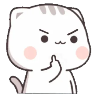 🖕 고양이, 스티커, 가운데 손가락, 모욕적인 제스처, 만화 telegram sticker