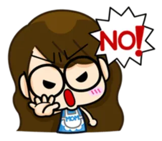 ✋ NO! cartoon, no, rejection, angry, disagreement whatsapp sticker