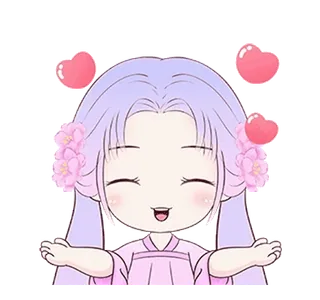 😘 Chibi, Cute, Corazones, Kawaii, Anime, Manga, Dibujos animados telegram sticker