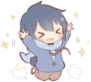 😆 Аниме, Чиби, Милый, Каваий, Мультфильм, Наклейка telegram sticker
