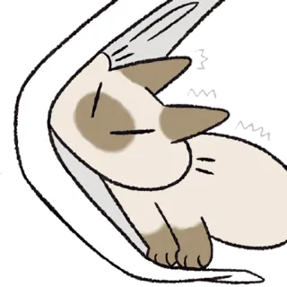 😘 cat, cute, sleeping, siamese, animal, cartoon telegram sticker