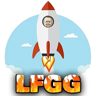 👍 LFGG fusée, Hasbulla, mème, drôle, dessin animé whatsapp sticker