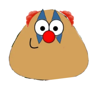 🤡 ピエロ, Pou, 漫画, デジタルステッカー, バーチャルペット telegram sticker