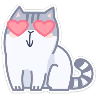 😍 gato, gatinho, amor, corações, fofo, animal whatsapp sticker