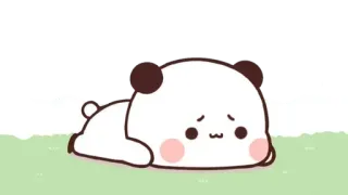 🐾 パンダ, かわいい, 悲しい, 横たわる, 動物 telegram sticker