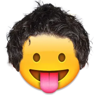 😛 Emoji, Wajah, Lidah, Rambut, Lucu, Meme whatsapp sticker