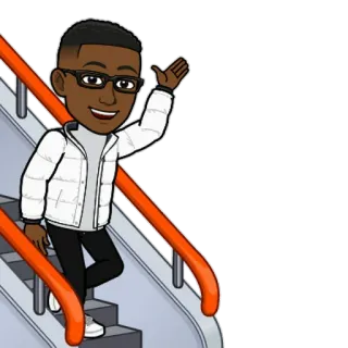 👋 Bitmoji, 漫画, 階段, 手を振る, キャラクター telegram sticker