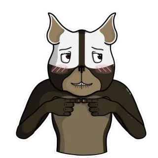 ☺️ anjing, ilustrasi, imut, kartun, malu, menunjuk telegram sticker