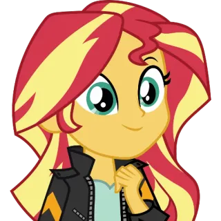 😃 Sunset Shimmer My Little Pony Kartun, Animasi, Karakter, Sunset Shimmer, My Little Pony telegram sticker