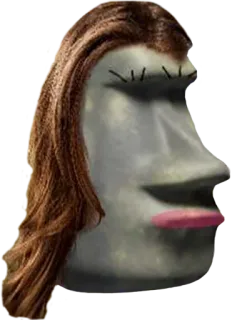 🗿 moai, easter island, statue, hair, lips telegram sticker
