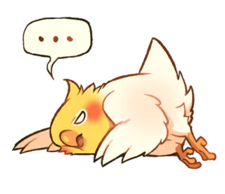 😞 ... oiseau, animal, mignon, poussin, dessin animé, bulle de dialogue whatsapp sticker