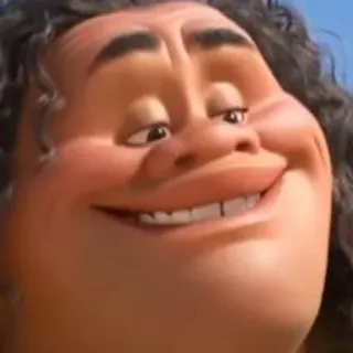 😑 Maui Moana maui, moana, disney, dibujos animados, película, animado, sonrisa telegram sticker