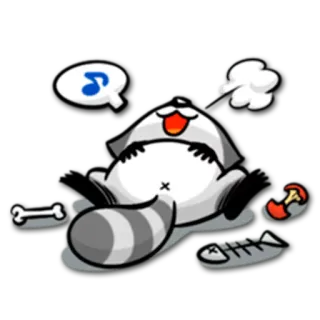 😴 raton laveur, dessin animé, animal, nourriture, mignon, musique whatsapp sticker