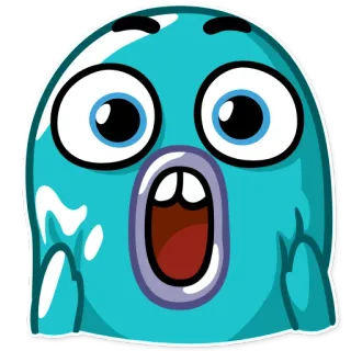 😱 cartoon, sticker, character, blue, eyes, mouth, emotion telegram sticker