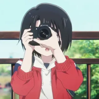 💈 Anime, Cámara, Fotógrafo, Linda, Chica, Dibujos animados telegram sticker