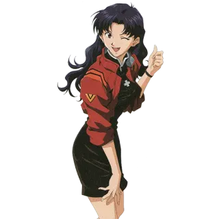 👍 Misato Katsuragi Neon Genesis Evangelion anime, character, woman, misato katsuragi, evangelion telegram sticker