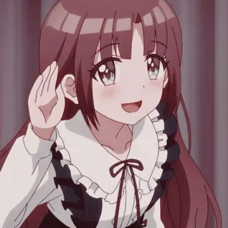 🤨 cô gái anime, dễ thương, kawaii, cô gái, hoạt hình, phim hoạt hình telegram sticker