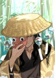 😁 Anime, Máscara, Homem, Chapéu, Tradicional whatsapp sticker