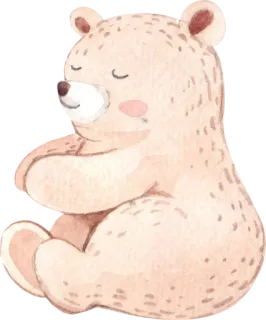 🧸 Bär, Aquarell, Tier, süß, friedlich whatsapp sticker