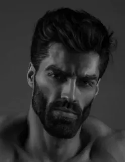🤨 homme, visage, portrait, Chad telegram sticker