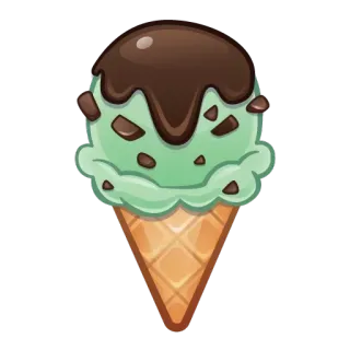 🍧 glace, dessert, chocolat menthe, nourriture, cornet telegram sticker