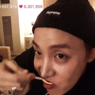 ⭐️ J-Hope kpop, jhope, bts, 偶像, 韩流, 音乐家, 吃 telegram sticker