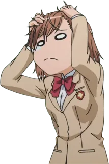 🤯 อนิเมะ, ผู้หญิง, สับสน, รำคาญ, หงุดหงิด telegram sticker
