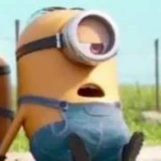 😐 Minion minion, cartoon, yellow, character, funny telegram sticker