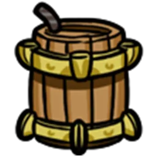 🍌 bucket, wood, gold, container, cartoon, object, vessel telegram sticker
