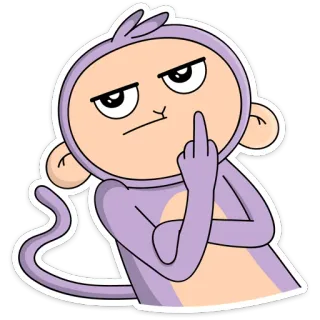 🖕 monyet, jari tengah, menyinggung, kartun, gestur whatsapp sticker
