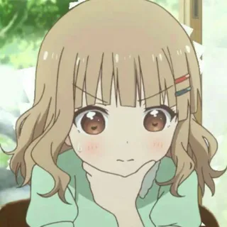 🤔 Anime, Ragazza, Carina, Cartone animato, Illustrazione telegram sticker