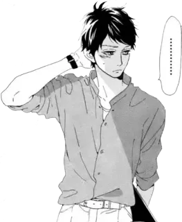 😅 ....... anime, manga, character, man, illustration whatsapp sticker