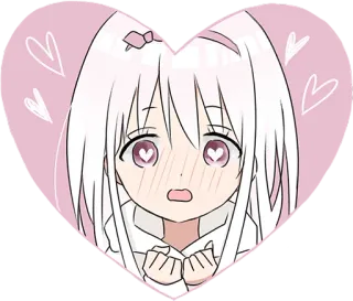 🥰 Anime, Kartun, Kawaii, Lucu, Hati, Merah muda, Gadis telegram sticker