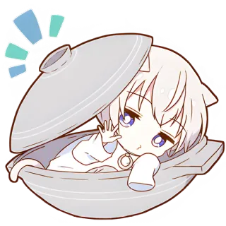 👋 Anime, Manga, Niedlich, Chibi, Kawaii, Charakter, Illustration whatsapp sticker