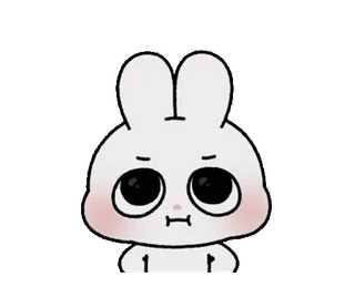 🐭 rabbit, cute, animal, cartoon, white whatsapp sticker