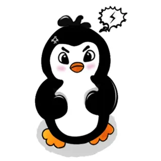 😡 pinguino, arrabbiato, cartone animato, personaggio, animale, carino whatsapp sticker