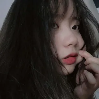 🦋 mujer, retrato, asiática, chica, cara, pelo telegram sticker