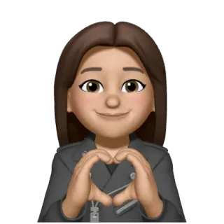 ❤️ Emoji, Coração com as mãos, Avatar, Mulher whatsapp sticker