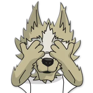 🙈 Wolf, Augen, Nichts Böses sehen, Verdeckung, Cartoon telegram sticker